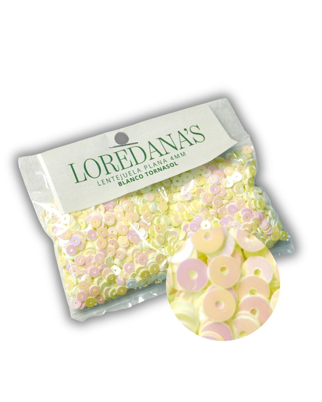 Lentejuela - Blanco Tornasol 4MM - 20g.