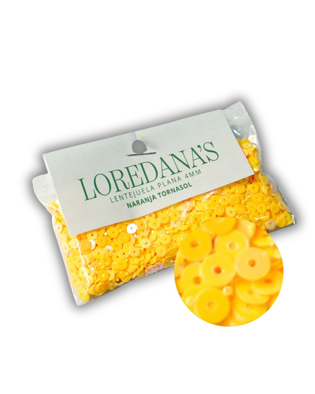 Lentejuela - Naranja Tornasol 4MM - 20g.