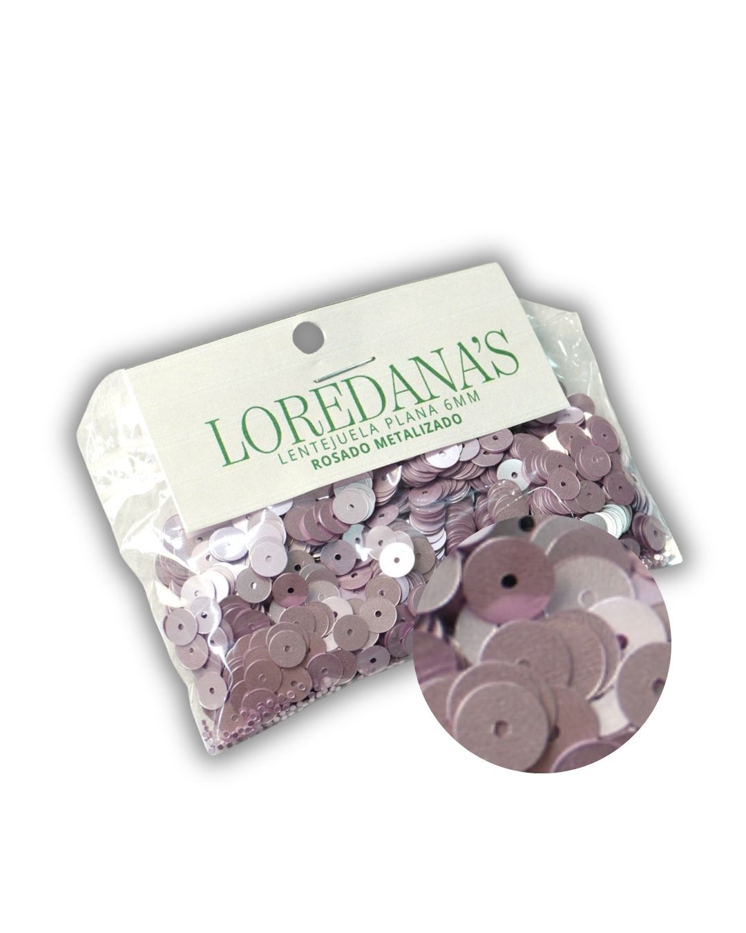 Lentejuela - Rosado Metalizado 6MM - 20g.