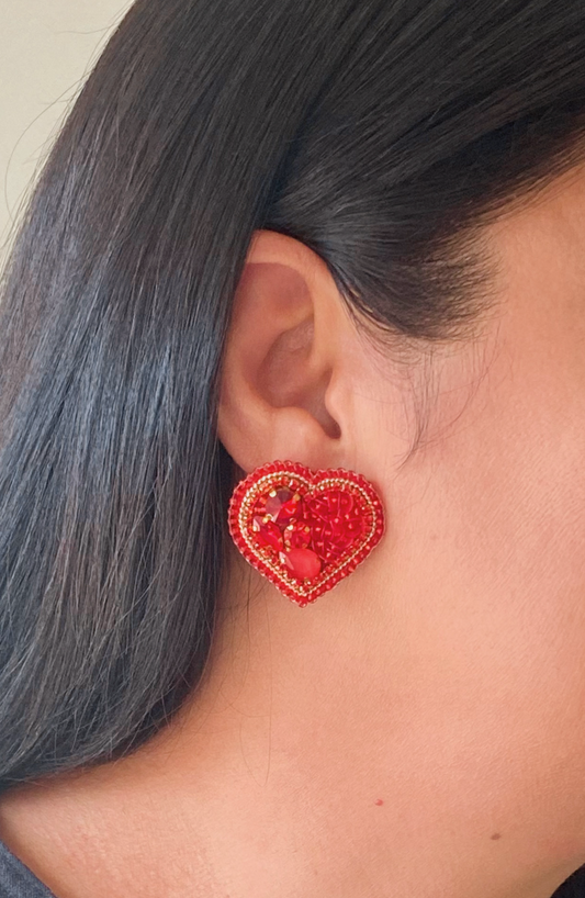 Aros- Corazón Mini rojo