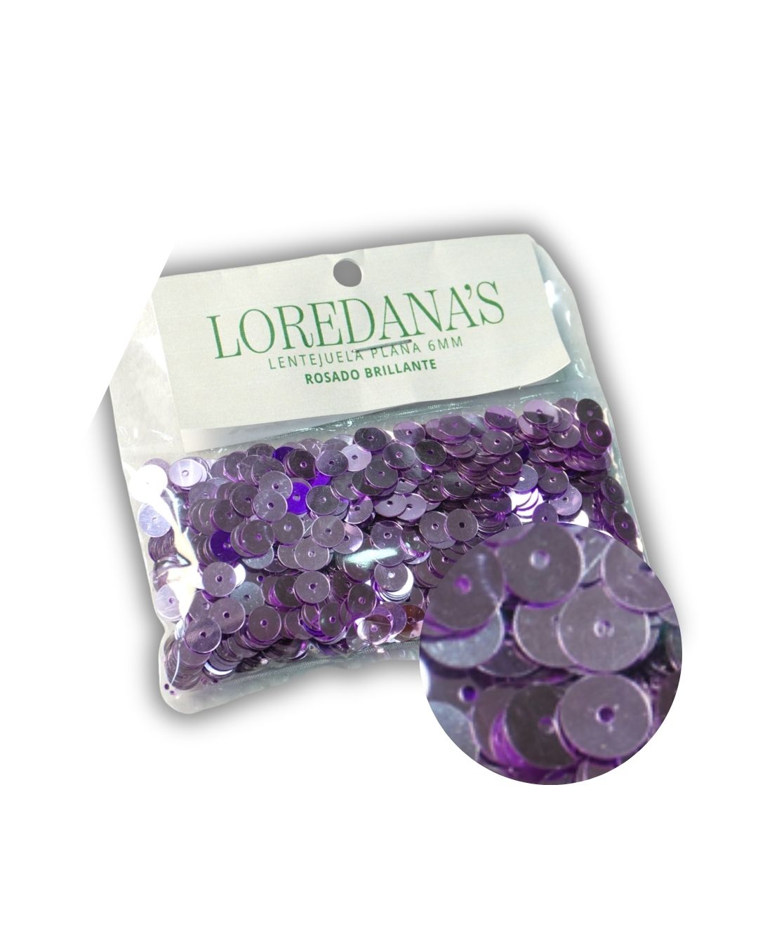 Lentejuela - Rosado Brillante 6MM - 20g.