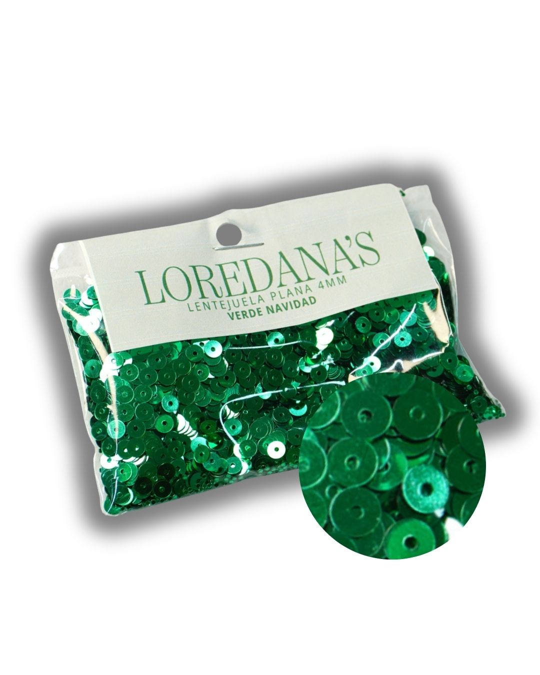 Lentejuela - Verde Navidad 4MM - 20g.