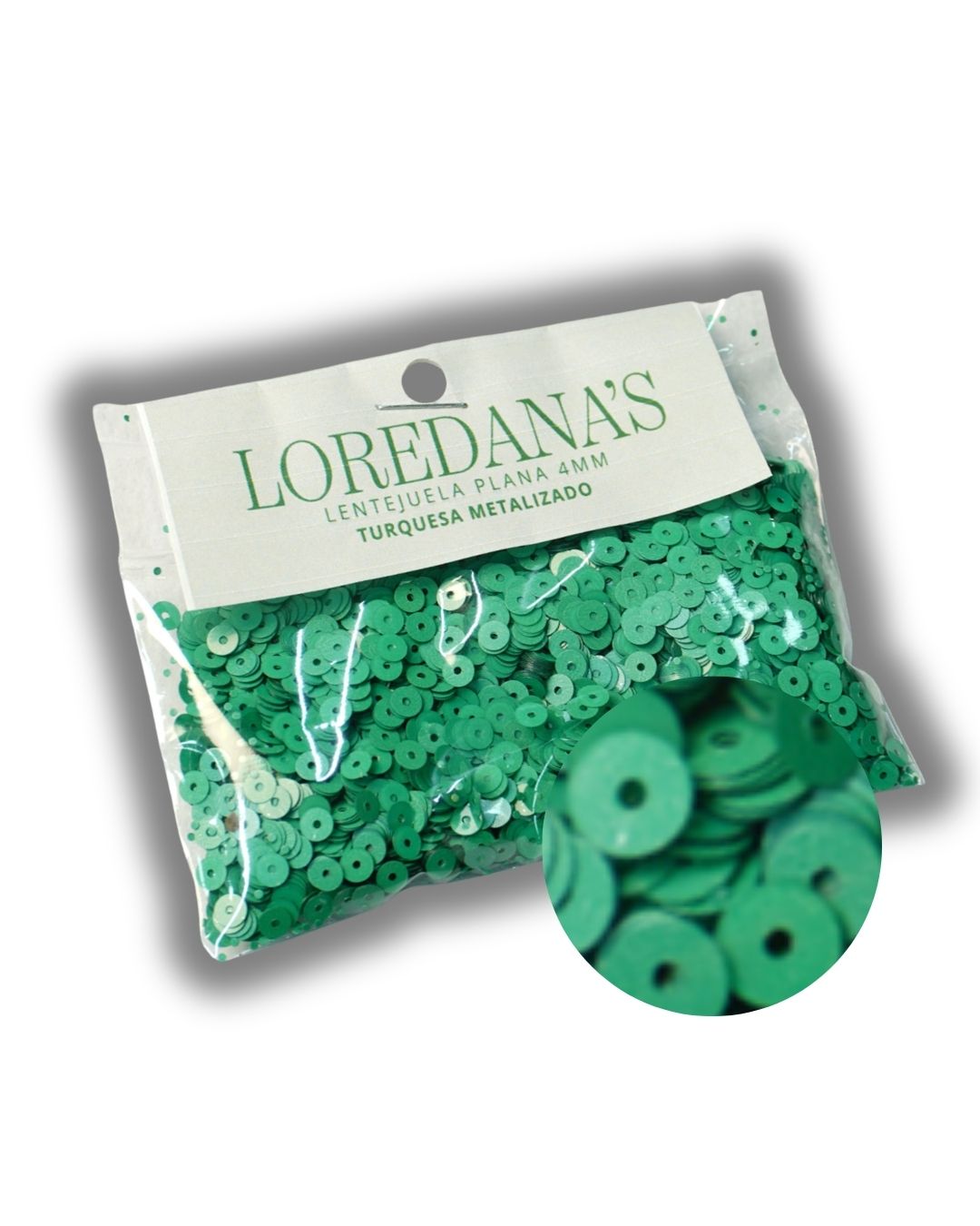 Lentejuela - Turquesa Metalizado 4MM - 20g.