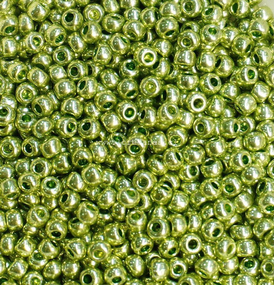 Mostacilla Rocalla FGB 11/0- semicalibrada 10grs | Verde Metalizado Claro