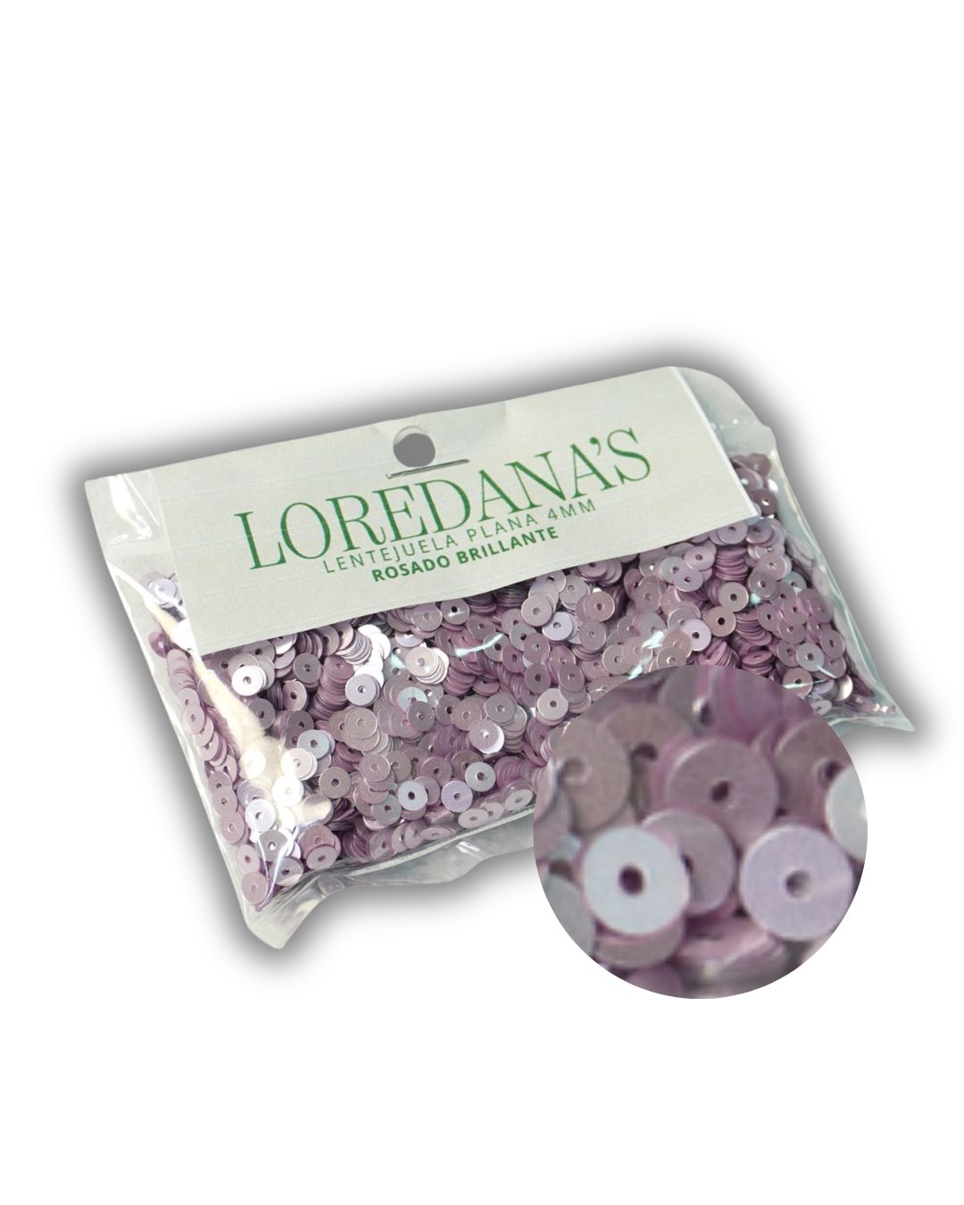 Lentejuela - Rosado Brillante 4MM - 20g.