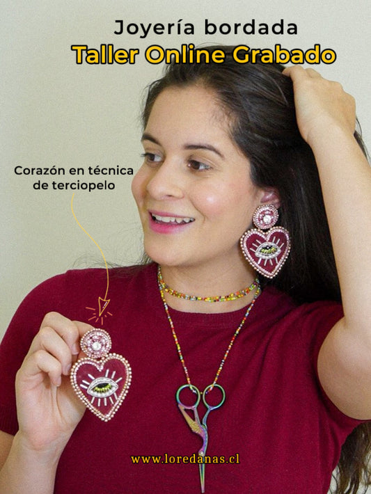AROS CORAZON TERCIOPELO- Taller grabado+ KIT Materiales (L006)