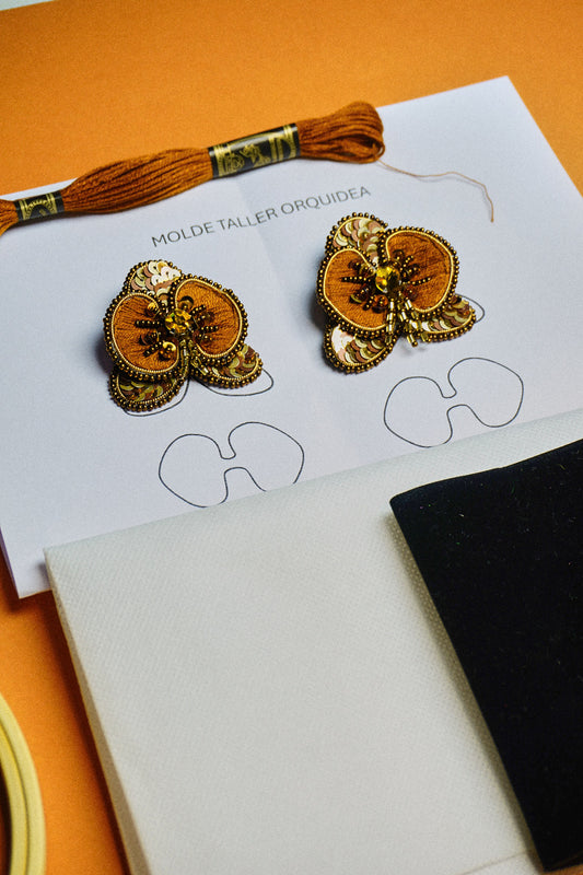 Taller Grabado Aros Orquidea + Kit de materiales (L0010)