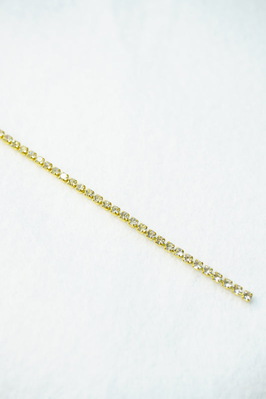 Strass 2mm dorado/ 1 metro