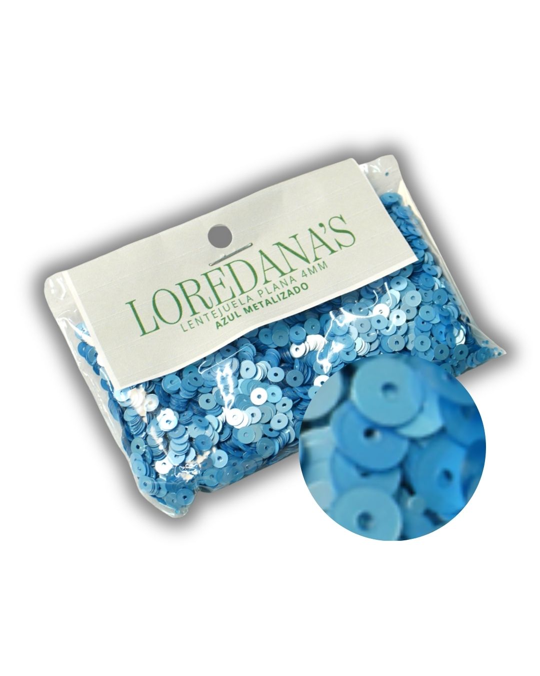 Lentejuela -  Azul Metalizado 4MM - 20g.