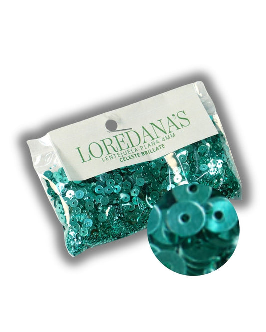 Lentejuela -  Celeste Brillante 4MM - 20g.