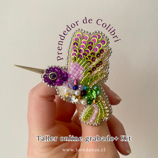 Taller grabado+ Kit materiales/ PRENDEDOR COLIBRÍ L002