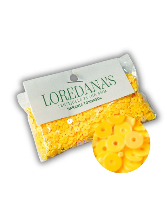 Lentejuela -  Naranja Tornasol 4MM - 20g.
