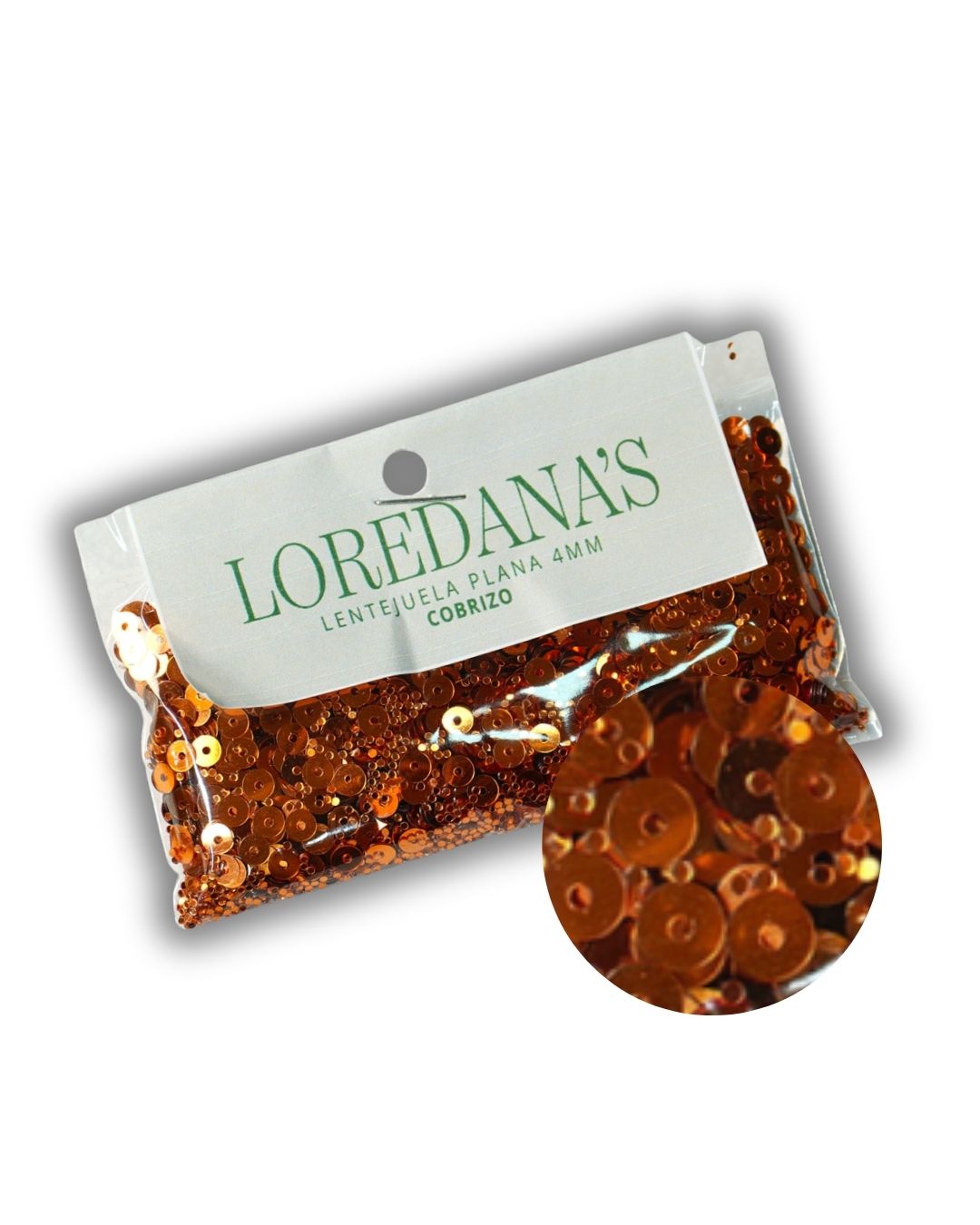 Lentejuela -  Cobrizo 4MM - 20g.