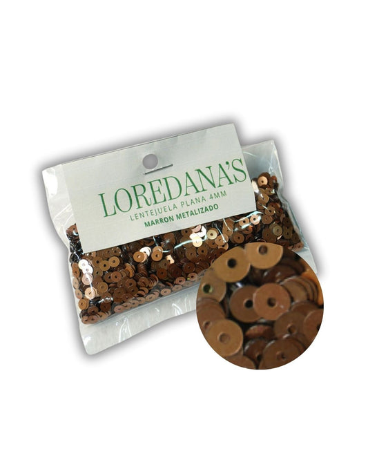 Lentejuela - Marron Metalizado 4MM - 20g.
