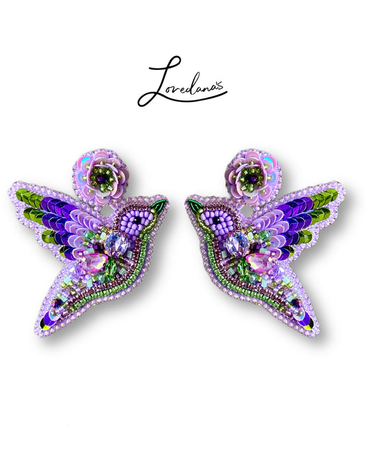 Aros- Mini Colibrí Violeta