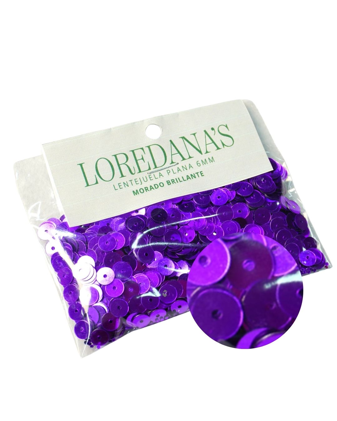 Lentejuela -  Morado Brillante 6MM - 20g.