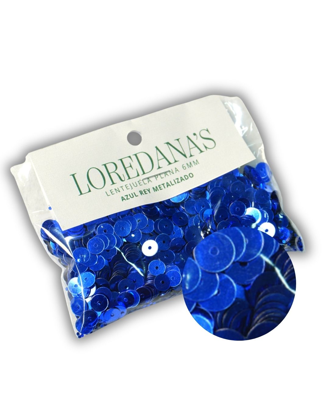 Lentejuela - Azul Rey Metalizado 6MM - 20g.