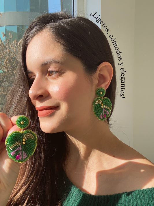 Taller Aros Bordados Hojas Monstera (No incluye materiales)