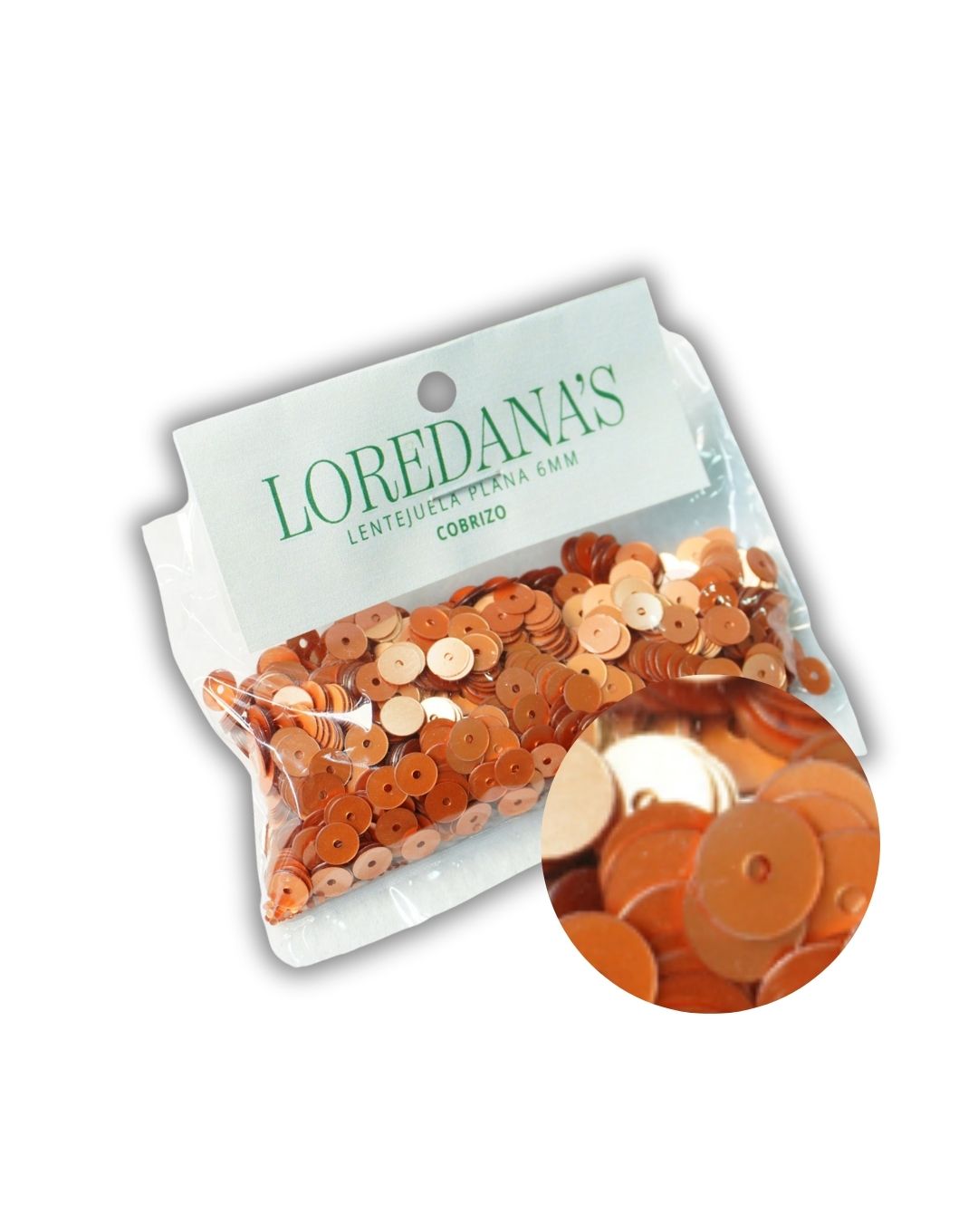 Lentejuela -  Cobrizo 6MM - 20g.