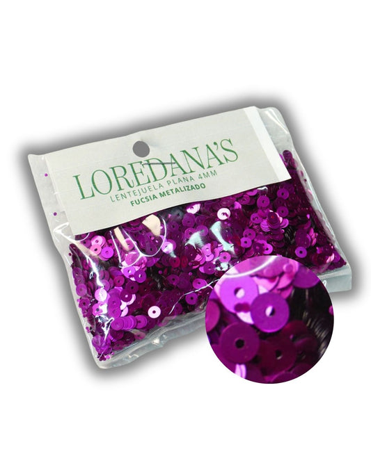 Lentejuela -  Fucsia Metalizado 4MM - 20g.