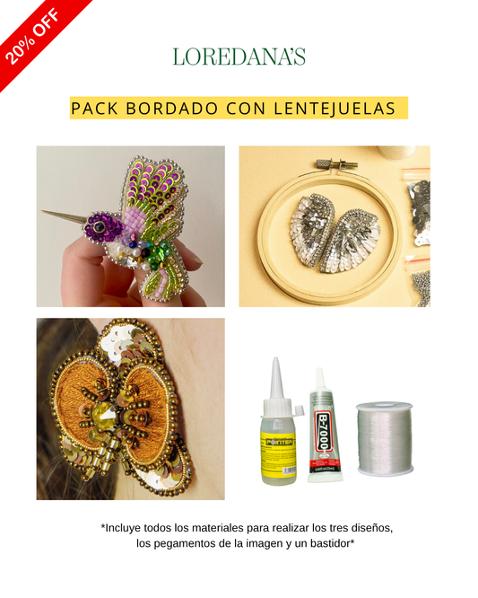 PACK CYBER BORDADO CON LENTEJUELAS  X3