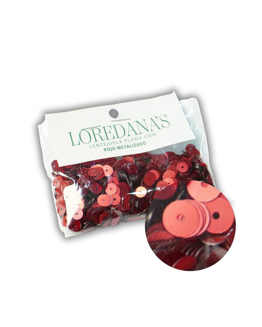 Lentejuela -  Rojo Metalizado 6MM - 20g.