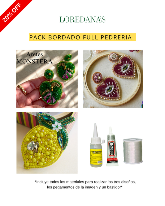 PACK CYBER BORDADO FULL PEDRERIA  X3