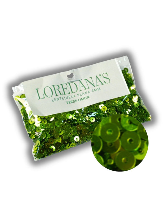 Lentejuela - Verde Limón 4MM - 20g.