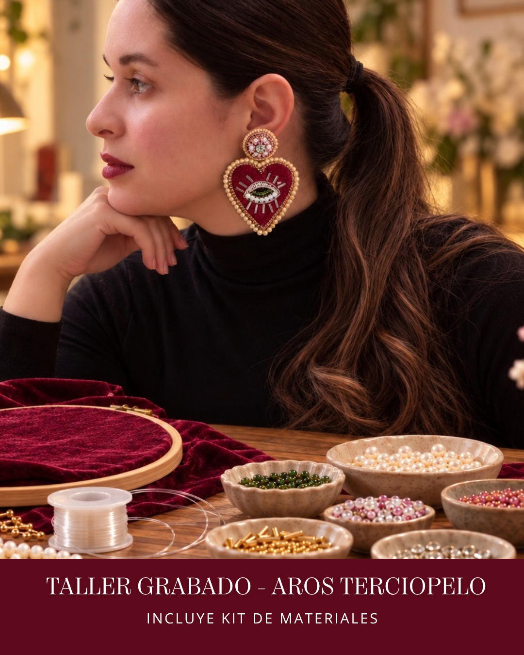 AROS CORAZON TERCIOPELO- Taller grabado+ KIT Materiales (L006)