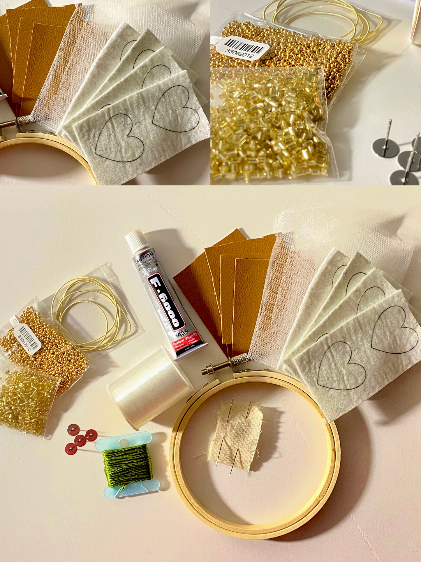 Taller grabado Aros Bordados Corazón (No incluye materiales)