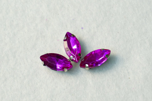 Cristal engarzado fucsia- Ojo