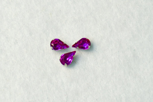 Cristal engarzado fucsia- gota