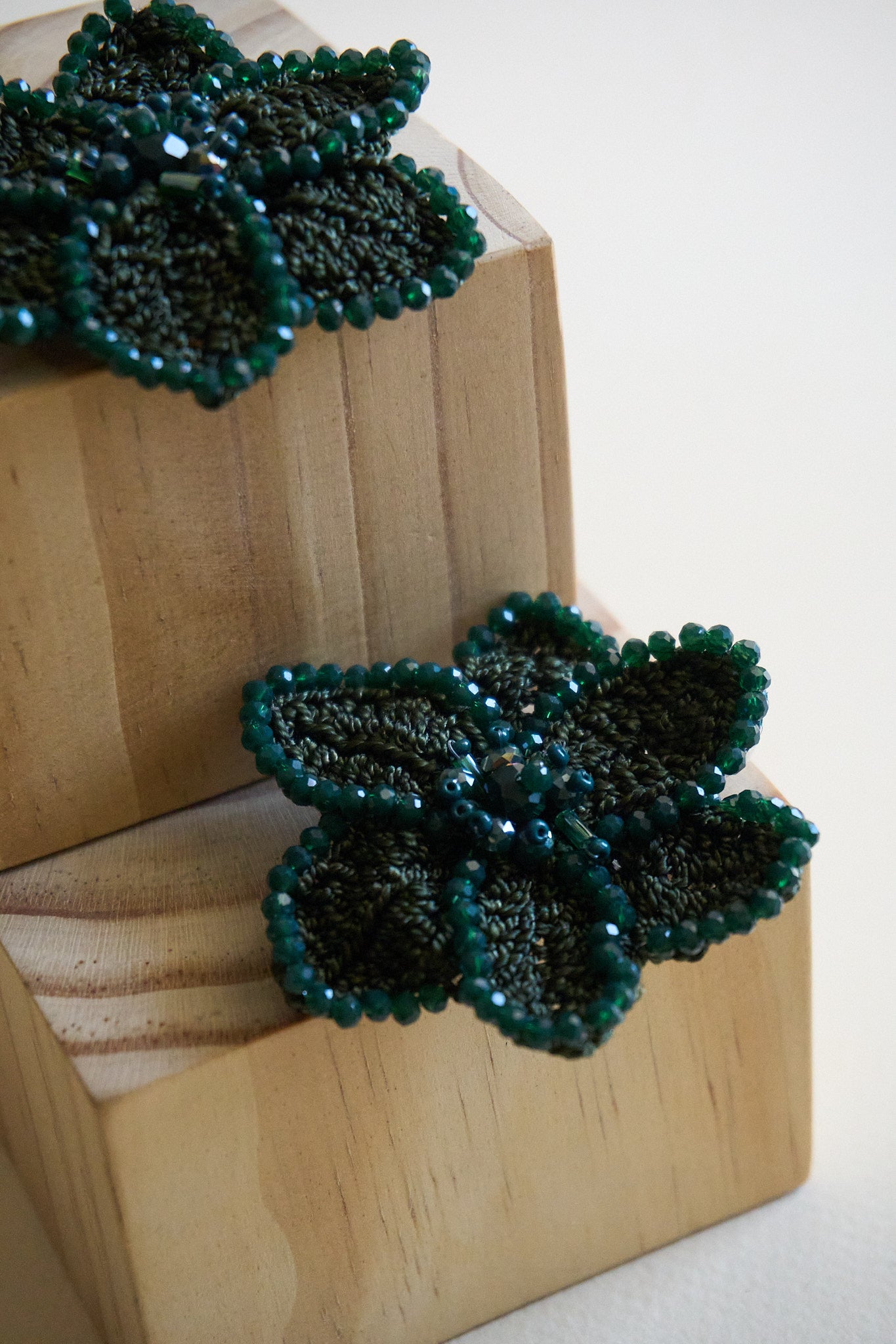 AROS FLOR CROCHET/ VERDE