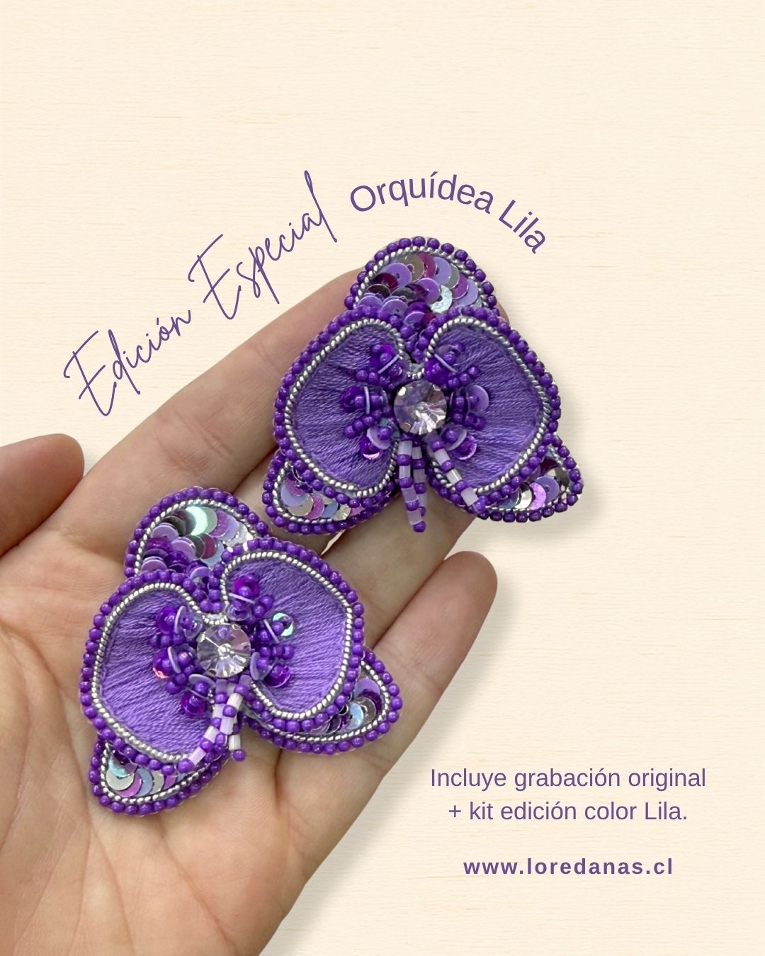 Taller Grabado Aros Orquidea (edicion color lila) + Kit de materiales (L0011)