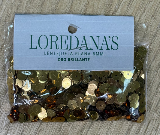 Lentejuela - Dorado 6MM - 20g.