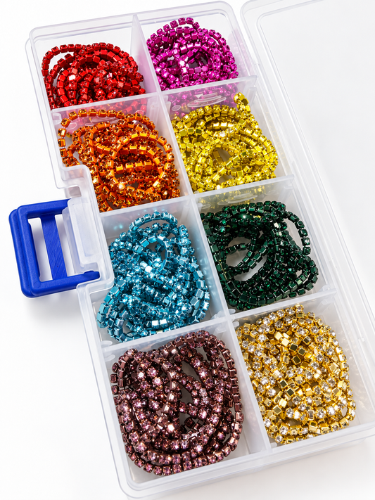 Set Cadena de strass 2mm/ 8 colores