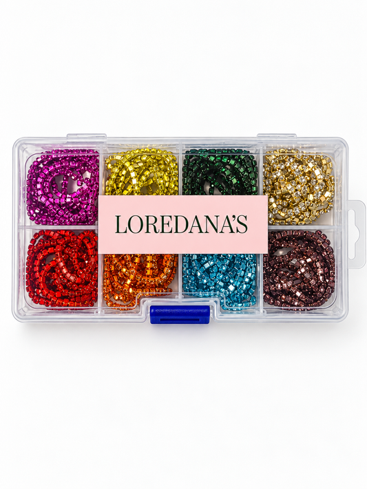 Set Cadena de strass 2mm/ 8 colores
