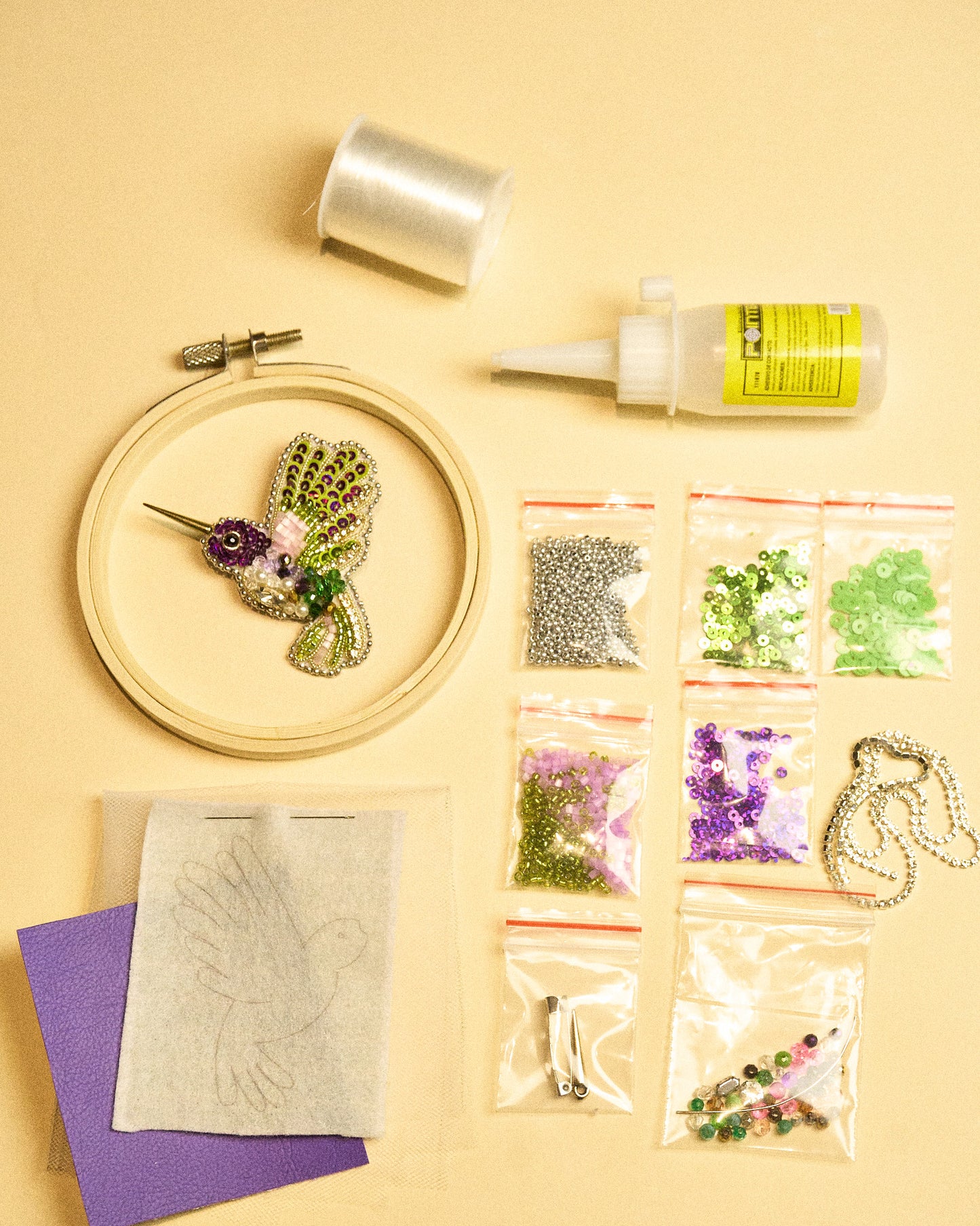 PRENDEDOR DE COLIBRI -Taller grabado+ Kit materiales (L002)