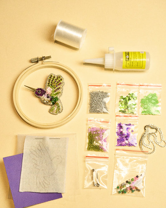 PRENDEDOR DE COLIBRI -Taller grabado+ Kit materiales (L002)