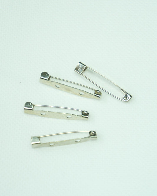 4 Broches plateado 30mm