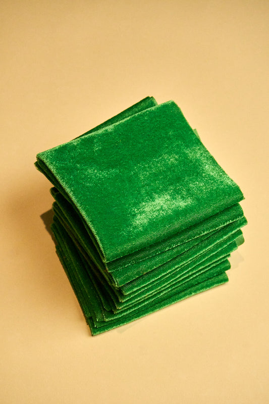 Tela terciopelo elasticado/ Verde 29X21